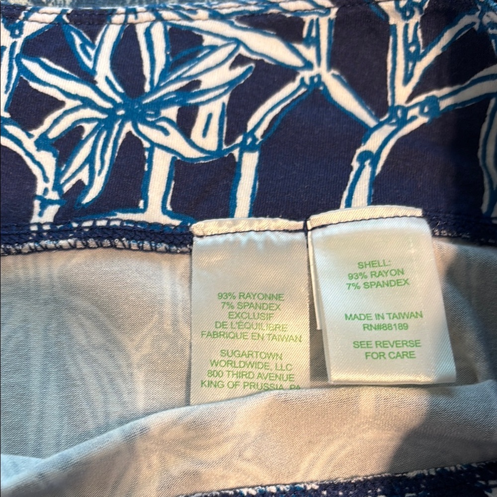 Lilly Pulitzer Brenna Knit Skirt in High Tide Lucky Bamboo Navy and White medium - Picture 2 of 6